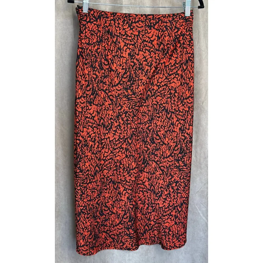 The Fifth Label Red and Black Snakeskin Trio Skirt US 8